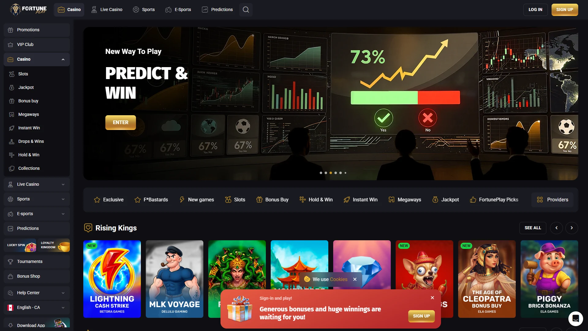Fortune Play slots and live games